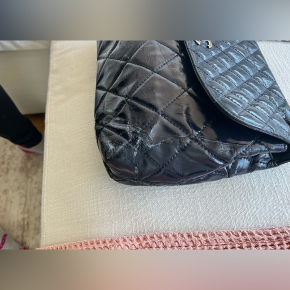 Jumbo Navy Patent Chanel Bag authentic. Poshmark certificate of authenticity inc - Picture 5 of 14